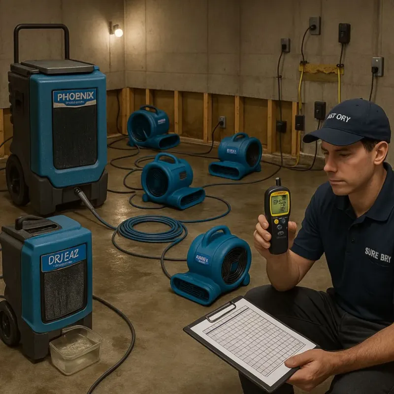 Structural Drying and Dehumidification process in Boonville, IN
